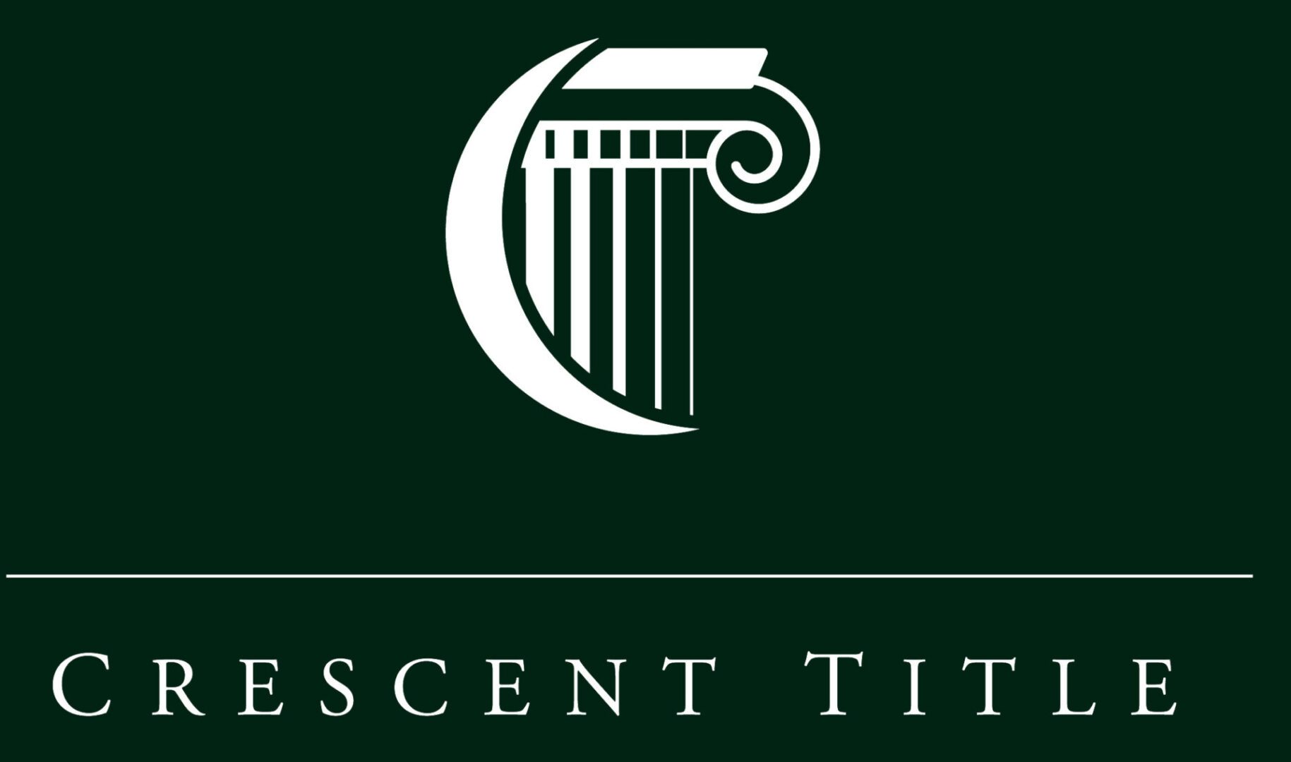 Crescent Title logo with column design.